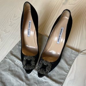 Manolo Blahnik Hangisi 105mm Satin Heels